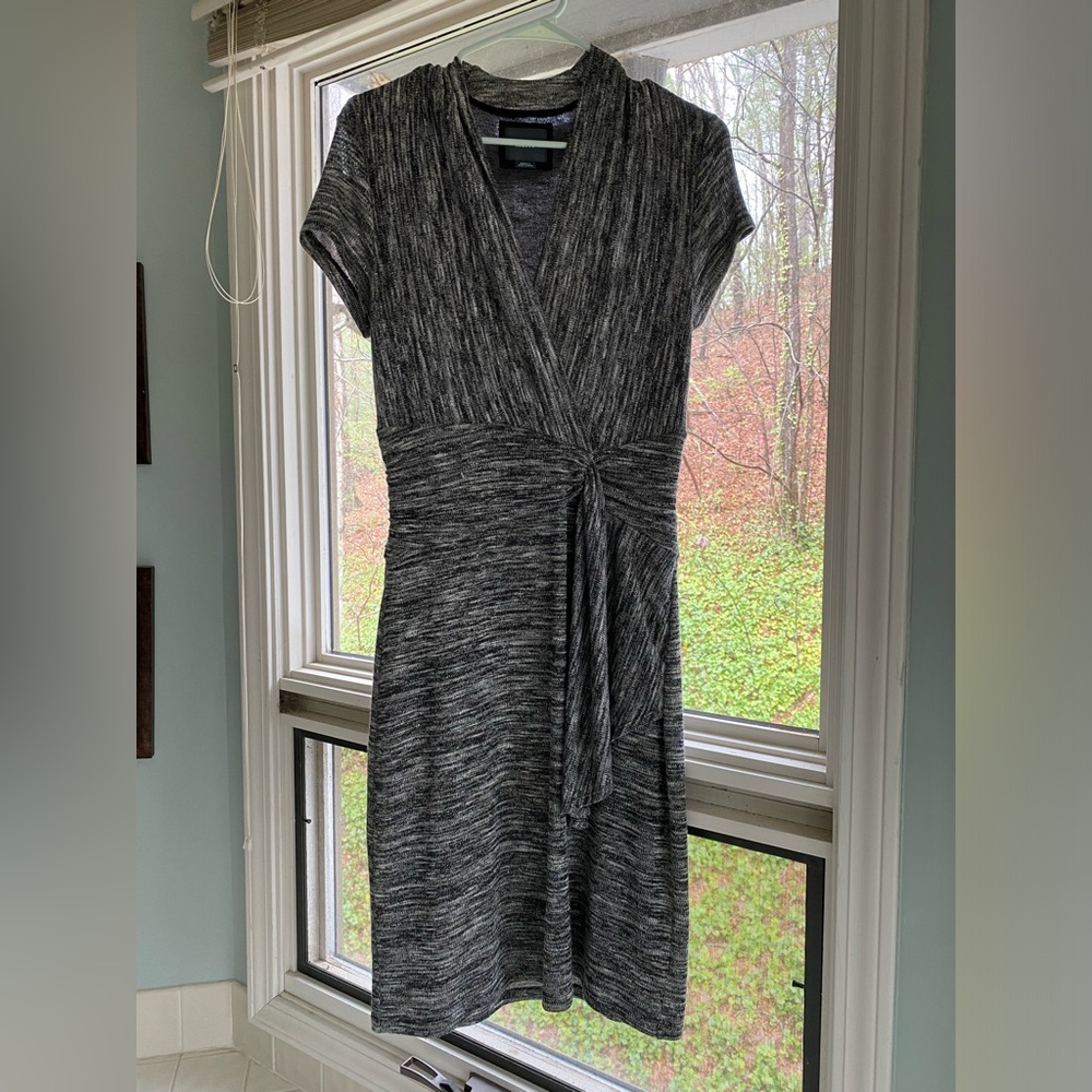 Maeve Grey faux-wrap dress small